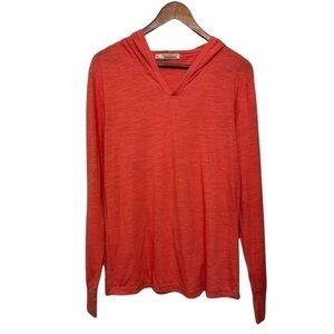 Threads 4 Thought Salmon Long Sleeve Hoodie Shirt Mens Size Medium